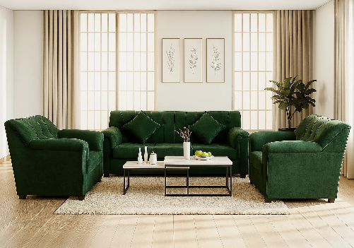 Velvet Sofa 5 Seater (Green)