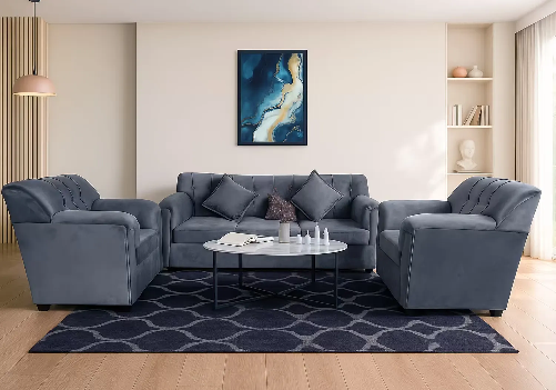 Velvet Sofa 5 Seater (Grey)